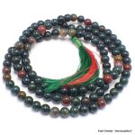 Collier mala tibtain en jaspe sanguin 108 perles