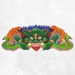 Dcoration murale en bois mahakala peint  la main