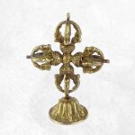 Double dorjé vajra bouddhiste sur socle Double dorjé vajra bouddhiste sur socle