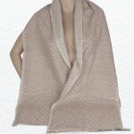 Echarpe laine cachemire beige damier