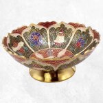 Grand bol d'offrande laiton maill 19 cm plusieurs coloris bordeau