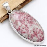 Grand pendentif cristal de cinabre oval