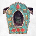 Gros pendentif tibtain bouddhiste ghau