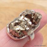 Grosse bague argent pyrite dorée taille 56 Grosse bague argent pyrite dorée taille 56