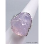 Grosse bague argent en quartz lavande brut taille 59 Grosse bague argent en quartz lavande brut taille 59