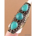 Grosse bague tibétaine 3 turquoise Grosse bague tibétaine 3 turquoise