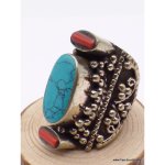 Grosse bague tibétaine pierres fantaisie 55 Grosse bague tibétaine pierres fantaisie 55