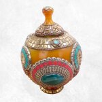 Grosse bote  bijoux tibtaine en ambre onyx