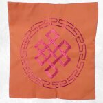 Housse de coussin curcuma noeud infini