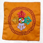 Housse de coussin dorj vajra brod safran