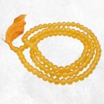 Mala de mditation 108 perles jade jaune 8 mm