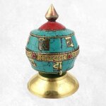 Moulin  prires tibtain de table en turquoise