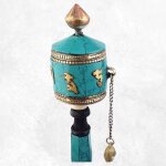 Moulin  prires tibtain en turquoise 16 cm