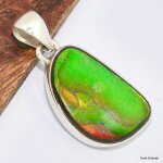 Pendentif en ammolite verte du canada