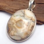 Pendentif argent jaspe brun