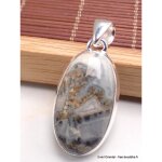 Pendentif argent jaspe maligano forme ovale