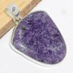 Pendentif argent lepidolite forme cusson