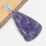 Pendentif argent lepidolite forme triangle