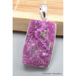 Pendentif argent oxyde de cobalt brut rectangulaire