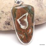 Pendentif argent ryolite forme cusson