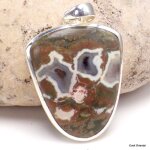 Pendentif argent ryolite semi - oval