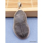 Pendentif argent trilobite (pierre fossile)