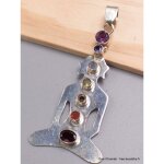 Pendentif bouddha en argent 7 chakras (dfaut)