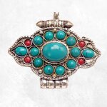 Pendentif bouddhiste ghau poison pierres fantaisie