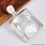Pendentif carr cristal de roche cabochon
