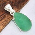 Pendentif chrysoprase facette forme poire
