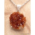 Pendentif citrine druze miel fonc forme libre