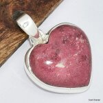 Pendentif coeur en thulite rose Pendentif coeur en thulite rose