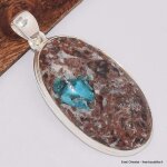 Pendentif cristal de cavansite oval cabochon
