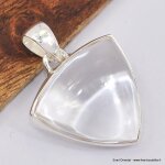 Pendentif cristal de roche cabochon triangulaire