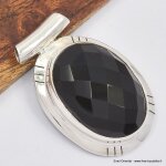 Pendentif lgant en onyx noir facett