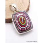 Pendentif authentique agate detrote vert pomme rouge