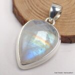 Pendentif goutte authentique pierre de lune bleue Pendentif goutte authentique pierre de lune bleue