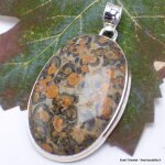 Pendentif jaspe lopard oval