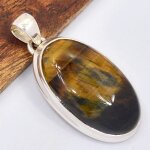 Pendentif oval en oeil de faucon