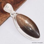 Pendentif pierre du soleil noire taille marquise Pendentif pierre du soleil noire taille marquise
