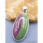 Pendentif en rubis sur zozite forme ovale