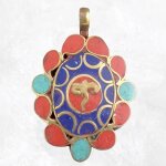 Pendentif tibétain laiton yeux de bouddha Pendentif tibétain laiton yeux de bouddha