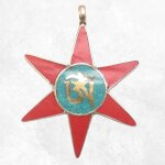 Pendentif tibtain symbole bouddhiste etoile om