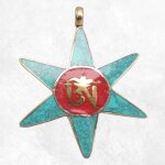 Pendentif tibtain avec symbole bouddhiste om