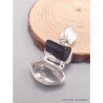 Pendentif tourmaline noire et diamant d'herkimer