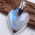 Pendentif tourmaline sur pierre de lune forme poire