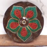 Porte - encens galette lotus bois et pierres