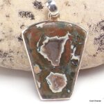 Rhyolite pendentif argent forme blason