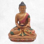 Statue tibtaine bouddha jaune en mditation