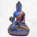 Statuette bouddha de mdecine main au sol 14 cm